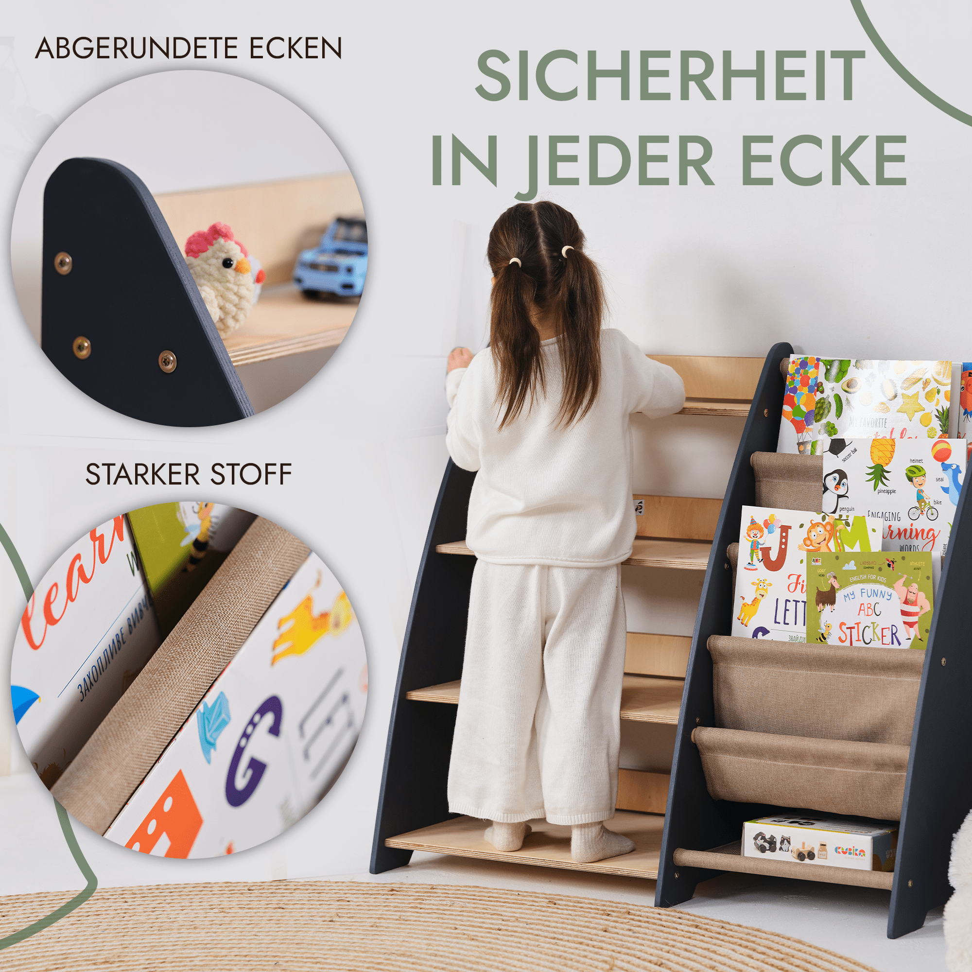 2in1 Montessori - Regal für Kleinkinder – Bücher & Spielzeug - BabyNestia