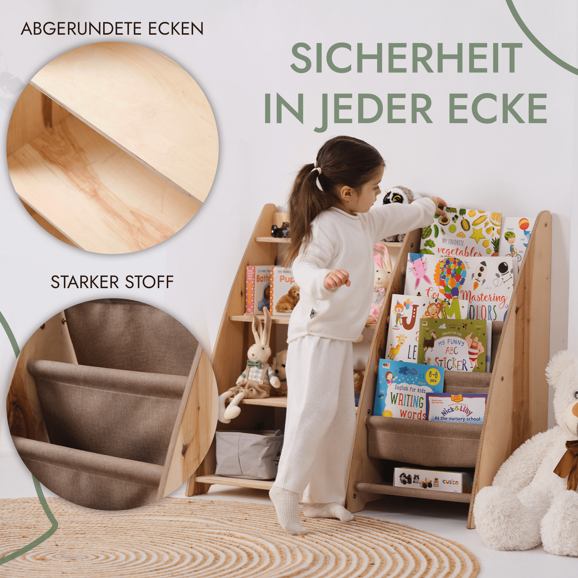 2in1 Montessori - Regal für Kleinkinder – Bücher & Spielzeug - BabyNestia