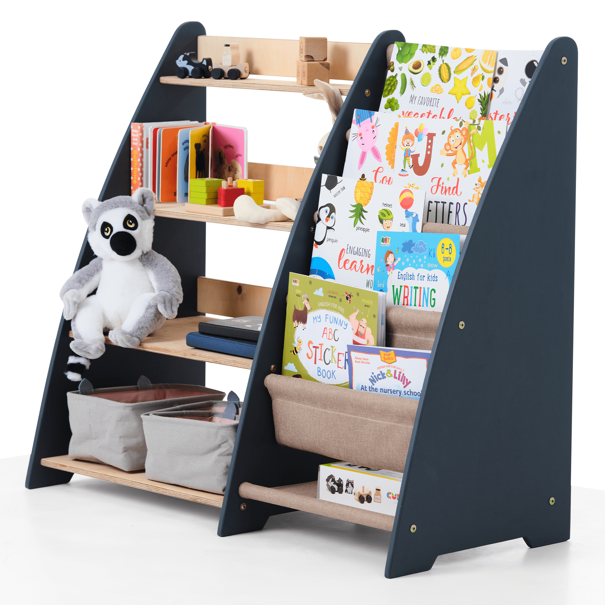 2in1 Montessori - Regal für Kleinkinder – Bücher & Spielzeug - BabyNestia