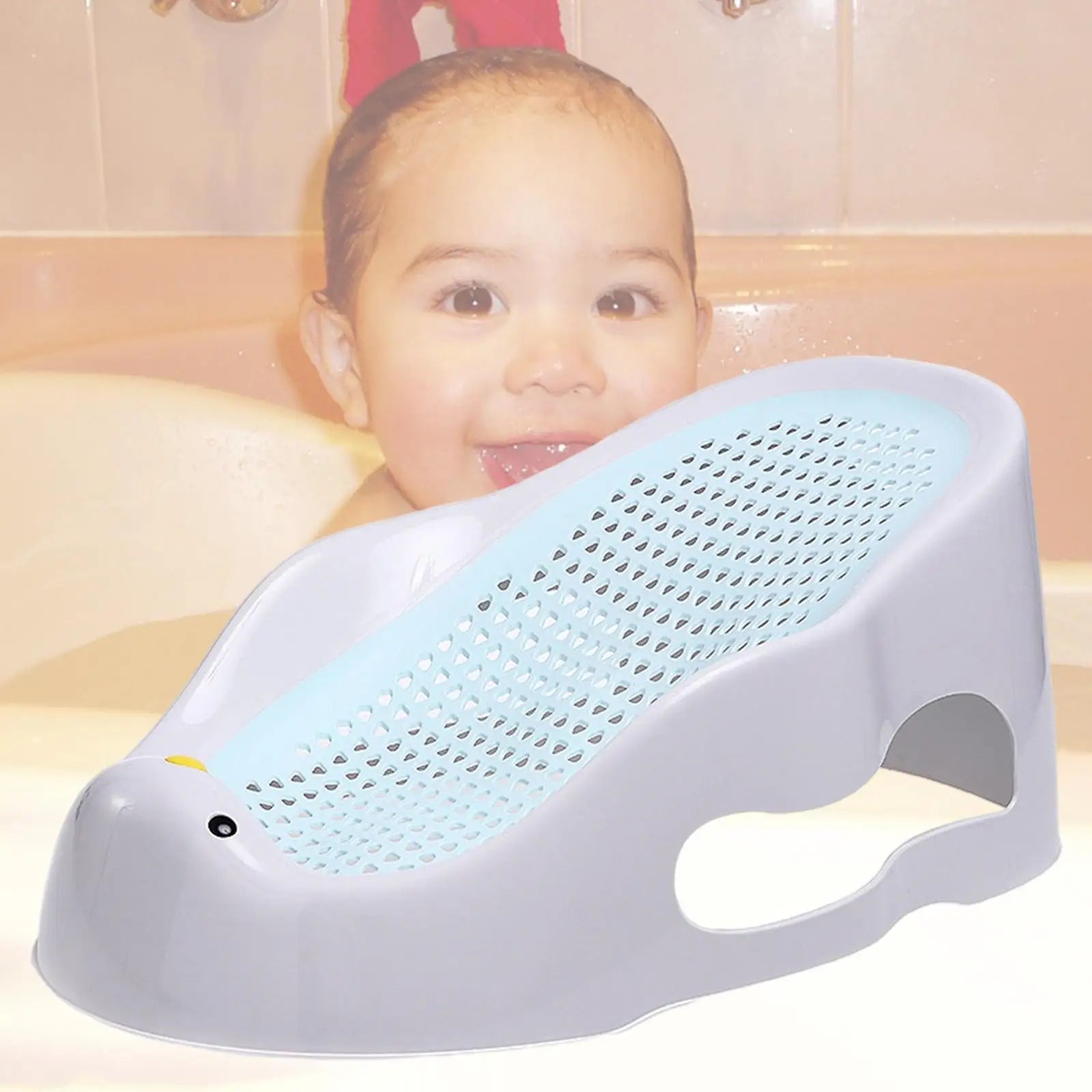 Baby Bath Support Portable Soft Non - Slip Lounger for 0 - 6 Months Infant blue - BabyNestia