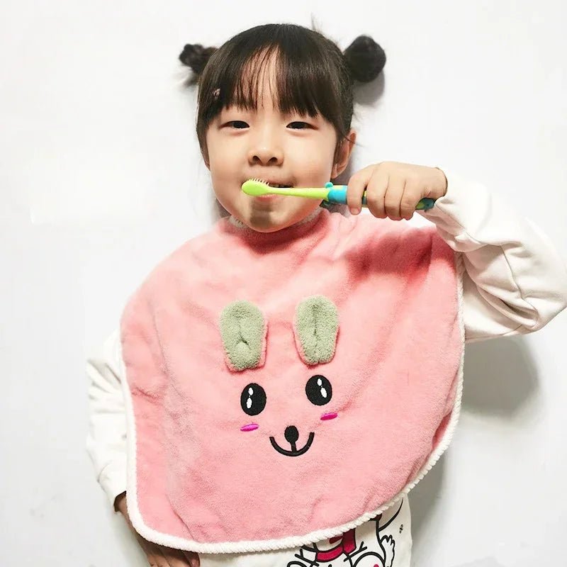 Baby Bibs for Children Washing Face Towel Soft Salive Towel Boys Girls Learning Brushing Teeth Towel for 3 - 8 Years Kids - BabyNestia