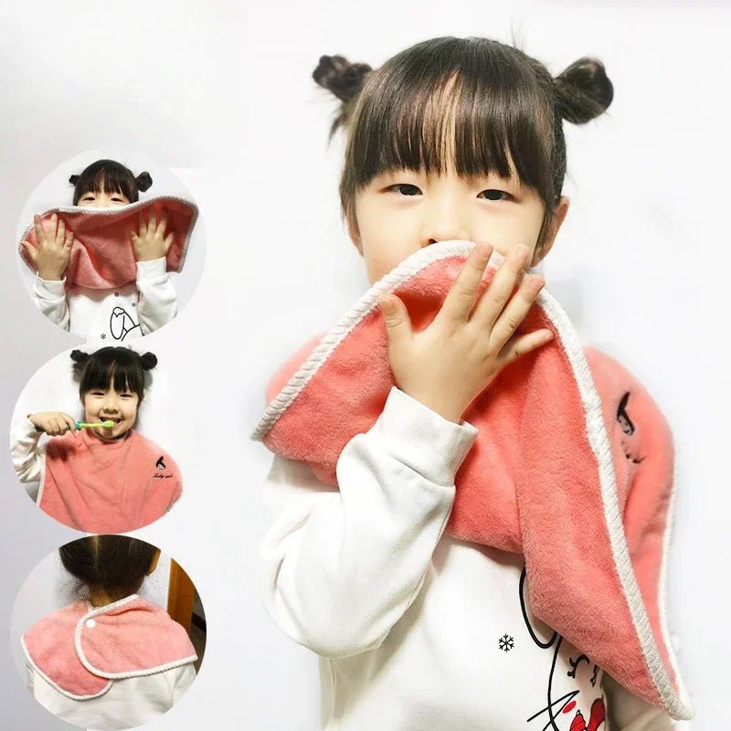 Baby Bibs for Children Washing Face Towel Soft Salive Towel Boys Girls Learning Brushing Teeth Towel for 3 - 8 Years Kids - BabyNestia