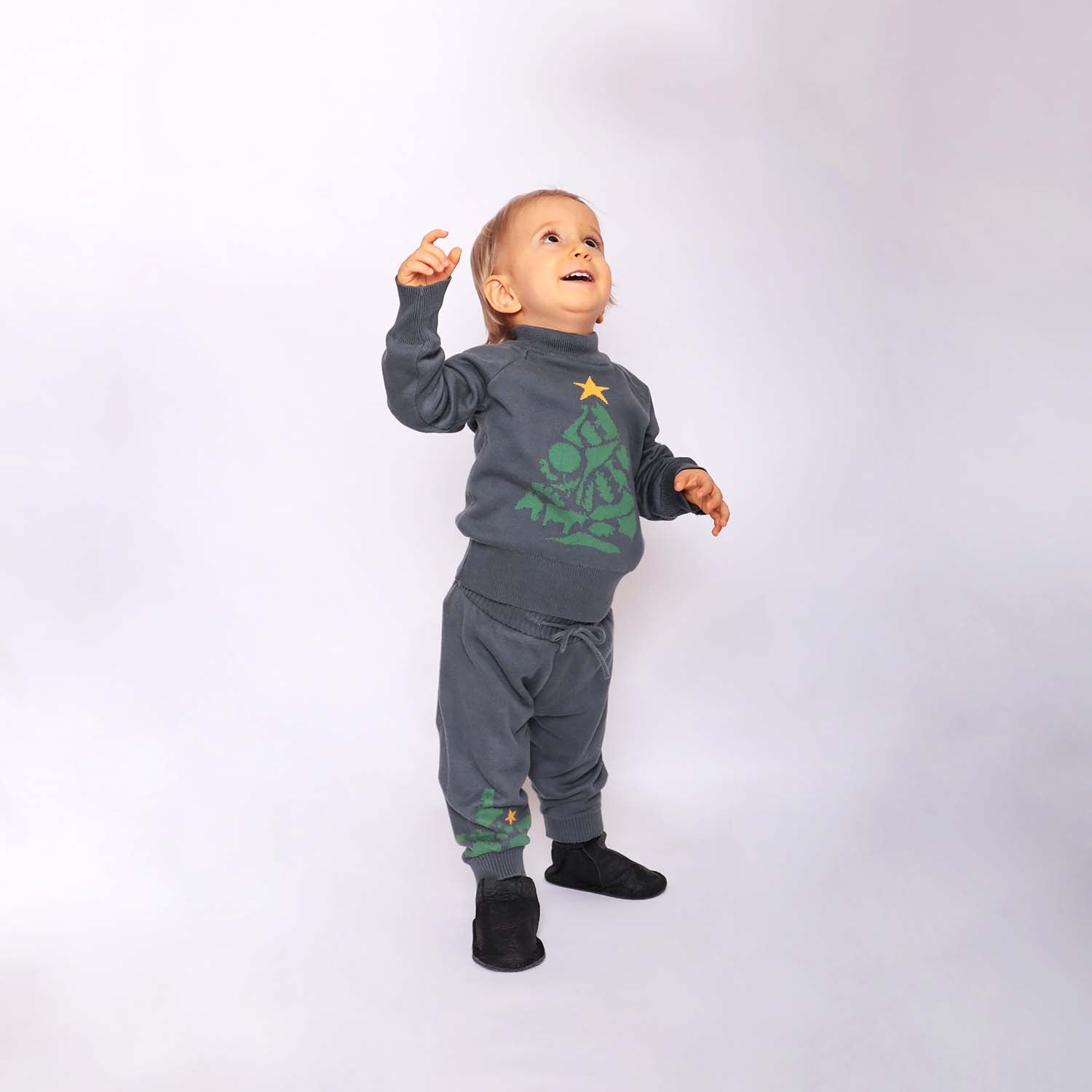 Baby Christmas Leggings in Grey - BabyNestia