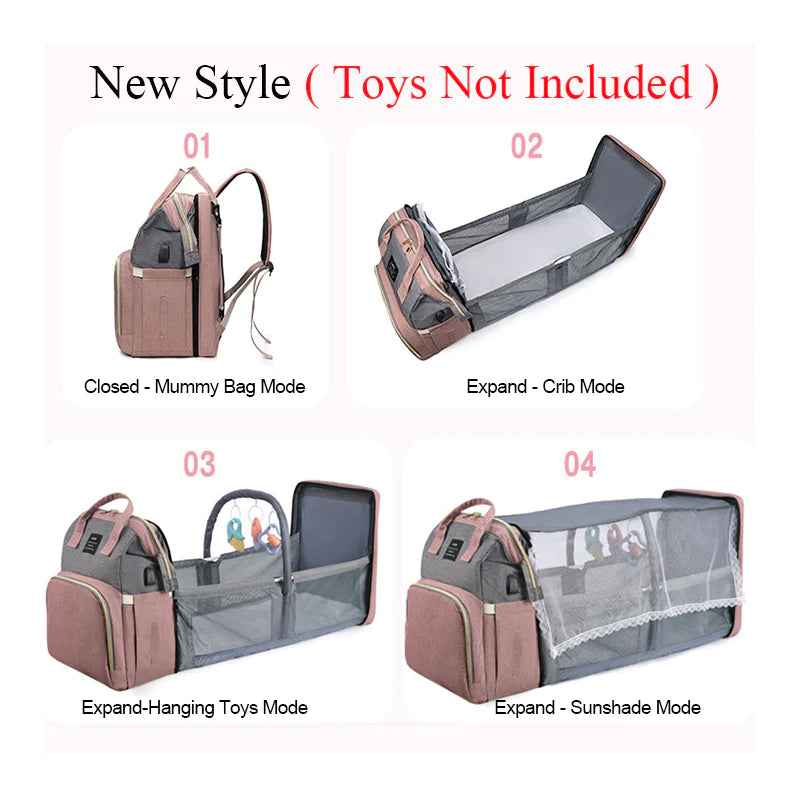 Baby Diaper Bag Nappy Stroller Bags for Baby Maternity Bag Backpacks Crib Newborn Mommy Bag Changing Table Baby Bags for Mom - BabyNestia