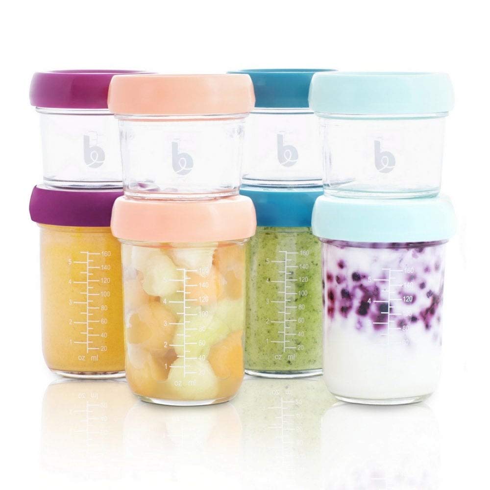 Babymoov Babybols Lot de Pots de Conservation Verre 4x100ml & 4x220 ml - Couvercles Hermétiques - BabyNestia