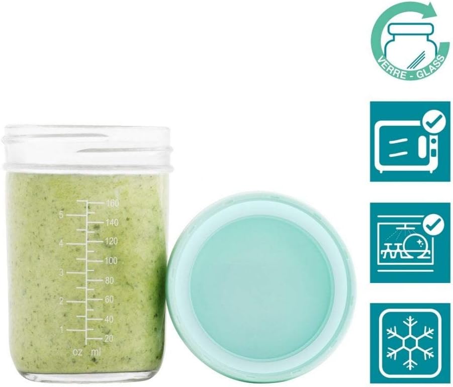 Babymoov Babybols Lot de Pots de Conservation Verre 4x100ml & 4x220 ml - Couvercles Hermétiques - BabyNestia