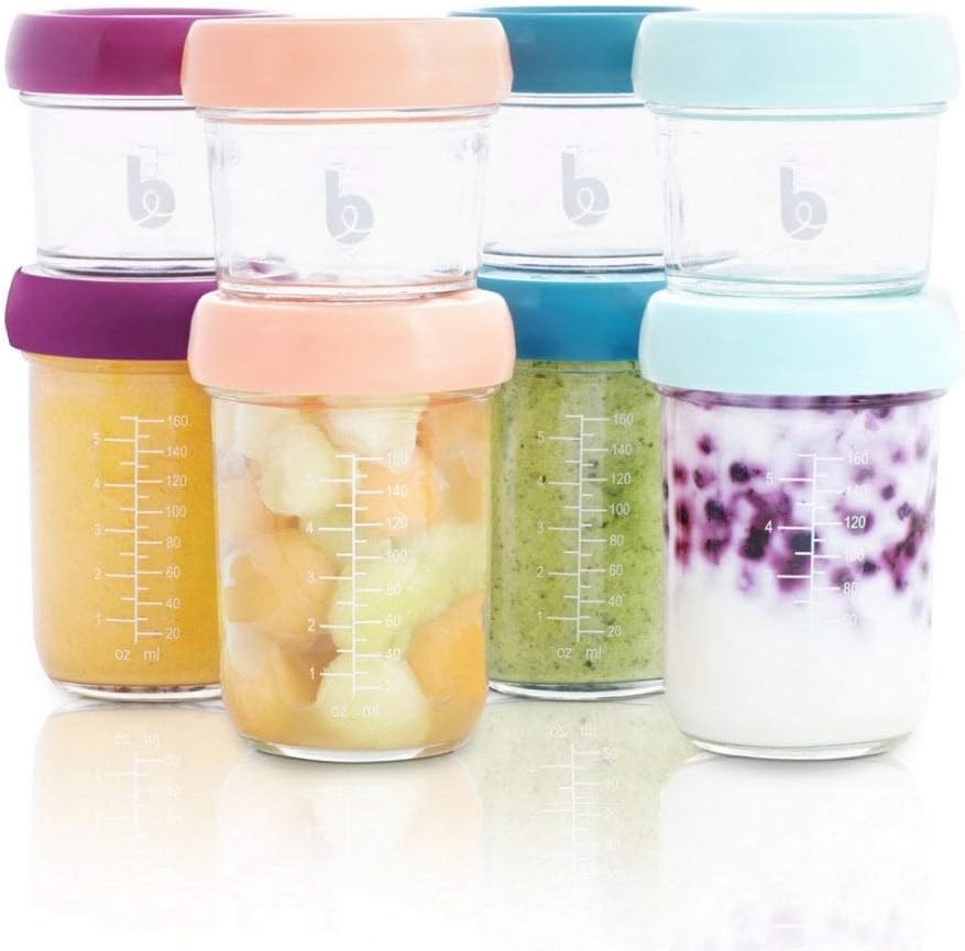 Babymoov Babybols Lot de Pots de Conservation Verre 4x100ml & 4x220 ml - Couvercles Hermétiques - BabyNestia