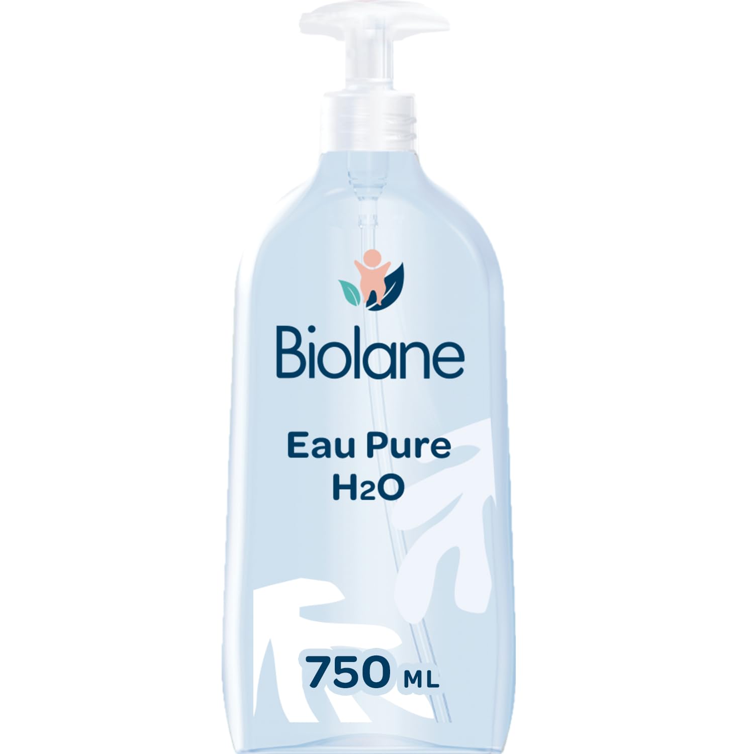 BIOLANE - Eau Pure H2O - Nettoyant Pour Le Visage, Corps Et Siège Du Bébé - Sans rinçage - 1 flacon - pompe 750ml - Fabriqué en France - BabyNestia