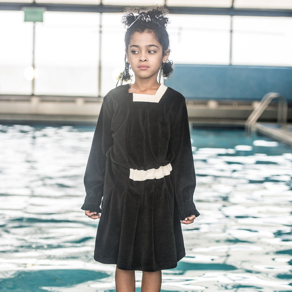 Black Velvet Dress for Girls - BabyNestia