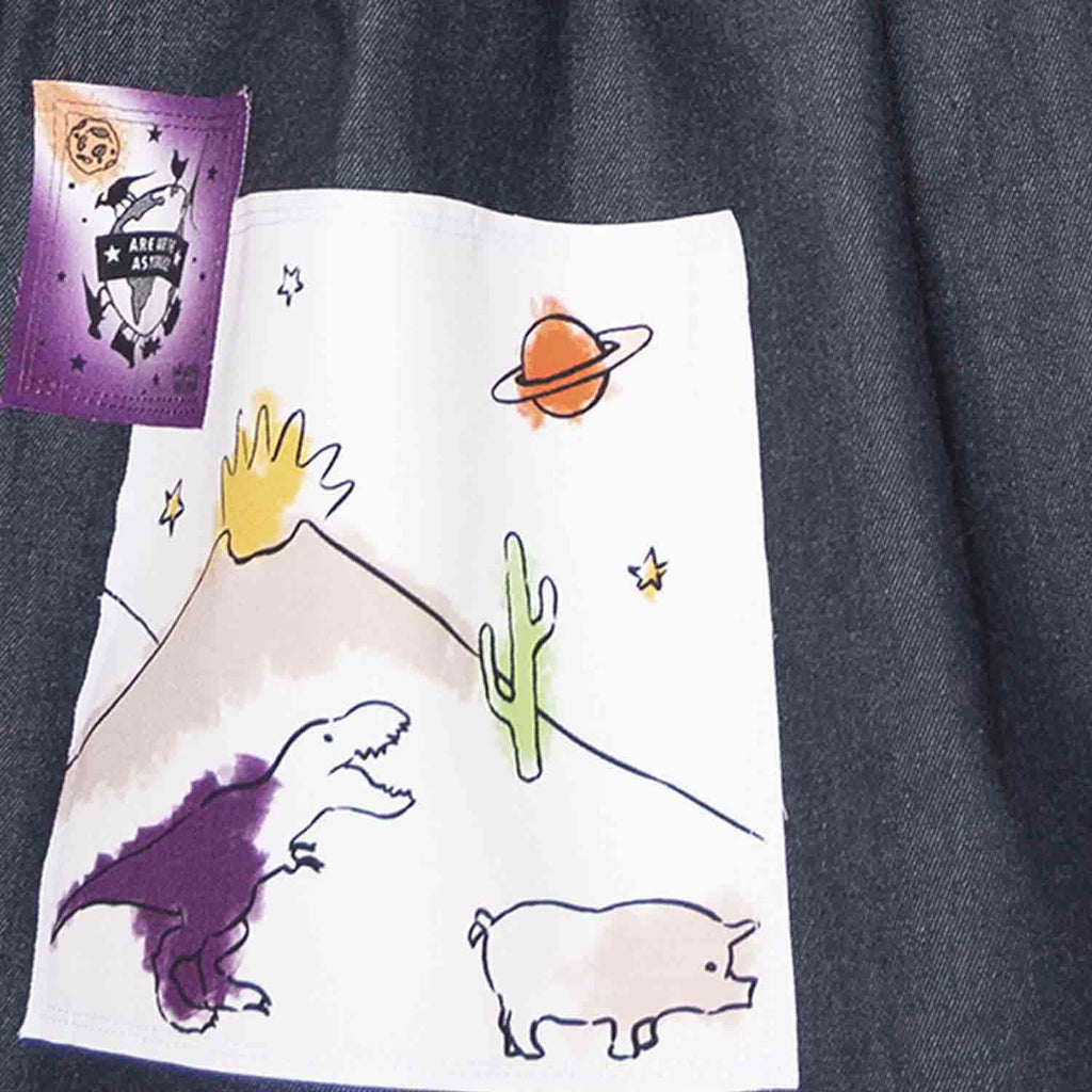 Blue Denim Skirt with Appliqué - BabyNestia