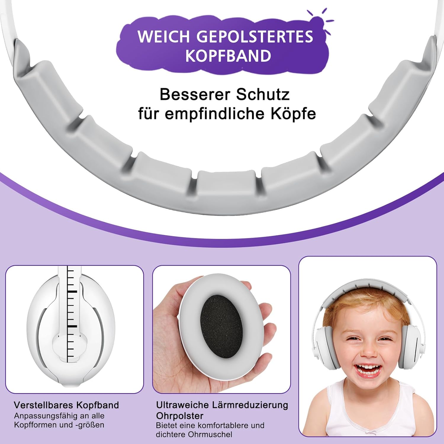 Casque anti - bruit pour bébé de 0 à 2 ans, protection auditive pour enfants, avec réduction de bruit, pour le quotidien et les événements - BabyNestia