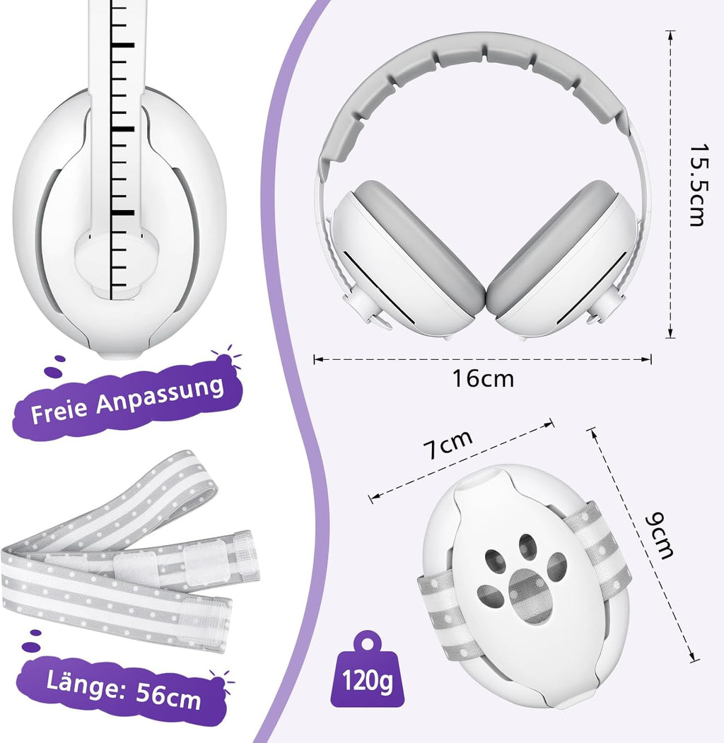 Casque anti - bruit pour bébé de 0 à 2 ans, protection auditive pour enfants, avec réduction de bruit, pour le quotidien et les événements - BabyNestia