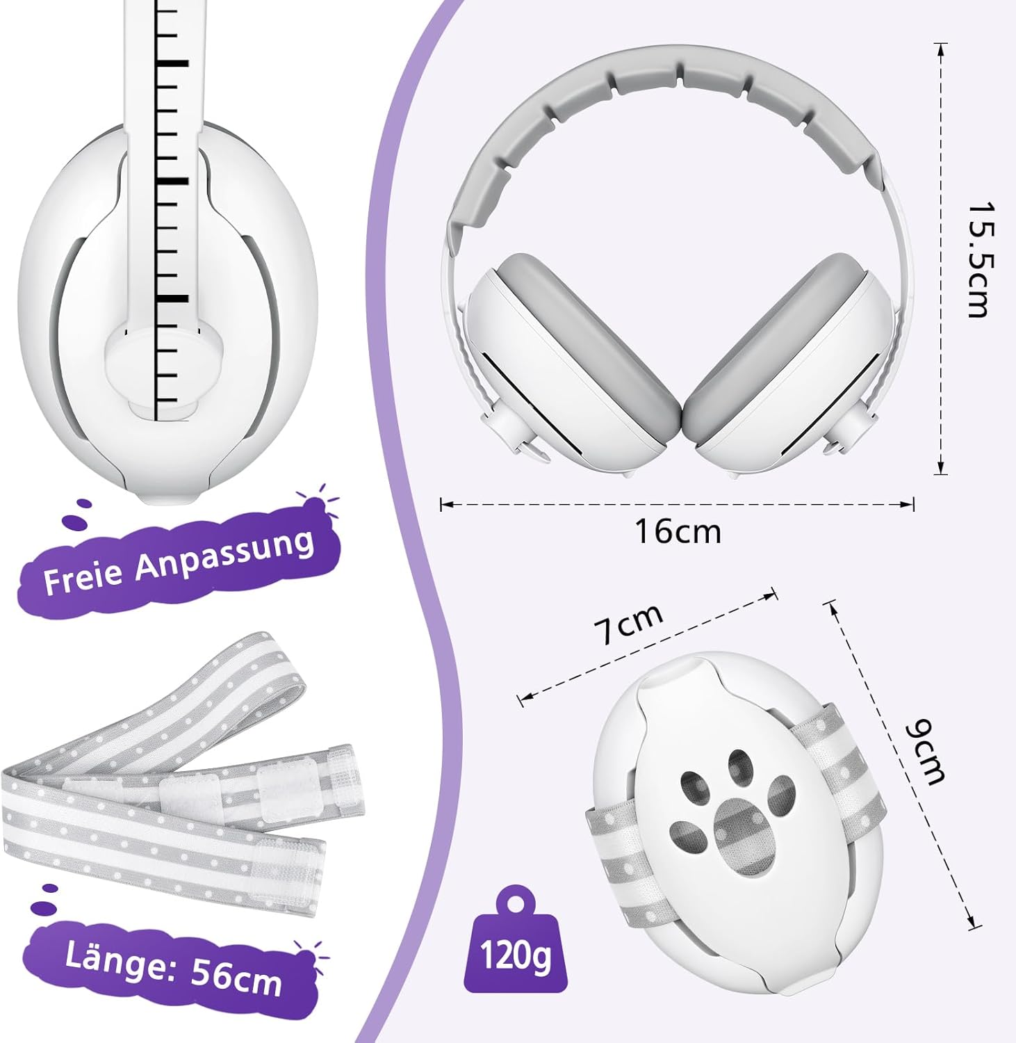 Casque anti - bruit pour bébé de 0 à 2 ans, protection auditive pour enfants, avec réduction de bruit, pour le quotidien et les événements - BabyNestia