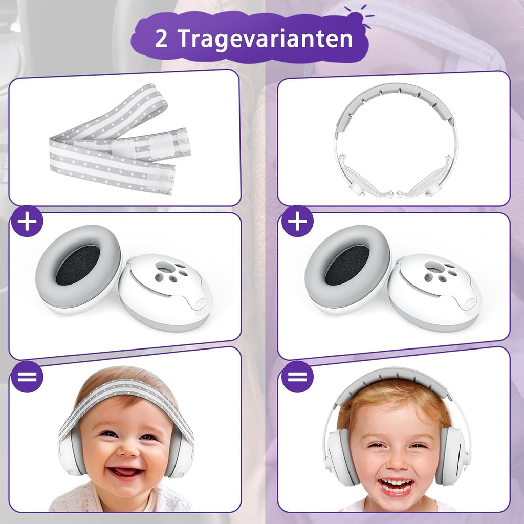 Casque anti - bruit pour bébé de 0 à 2 ans, protection auditive pour enfants, avec réduction de bruit, pour le quotidien et les événements - BabyNestia
