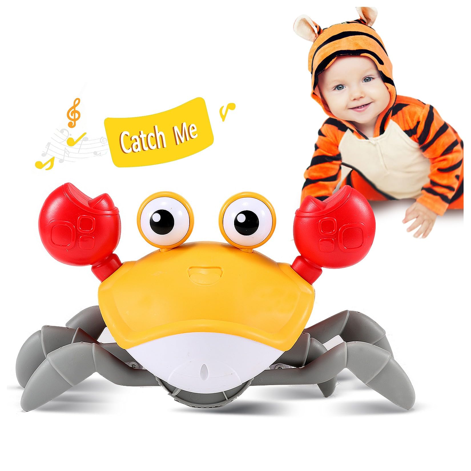 control future Crawling Crab Baby Toy - Infant Tummy Time Toys 3 4 5 6 7 8 9 10 11 12 Babies Boy 3 - 6 6 - 12 Learning Crawl 9 - 12 12 - 18 Walking Toddler 36 Months Old Music Development 1st Birthday Gifts - BabyNestia