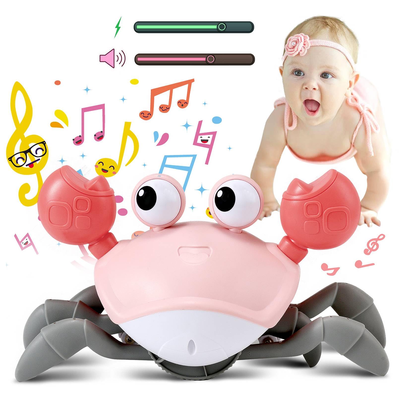 control future Crawling Crab Baby Toy - Infant Tummy Time Toys 3 4 5 6 7 8 9 10 11 12 Babies Boy 3 - 6 6 - 12 Learning Crawl 9 - 12 12 - 18 Walking Toddler 36 Months Old Music Development 1st Birthday Gifts - BabyNestia