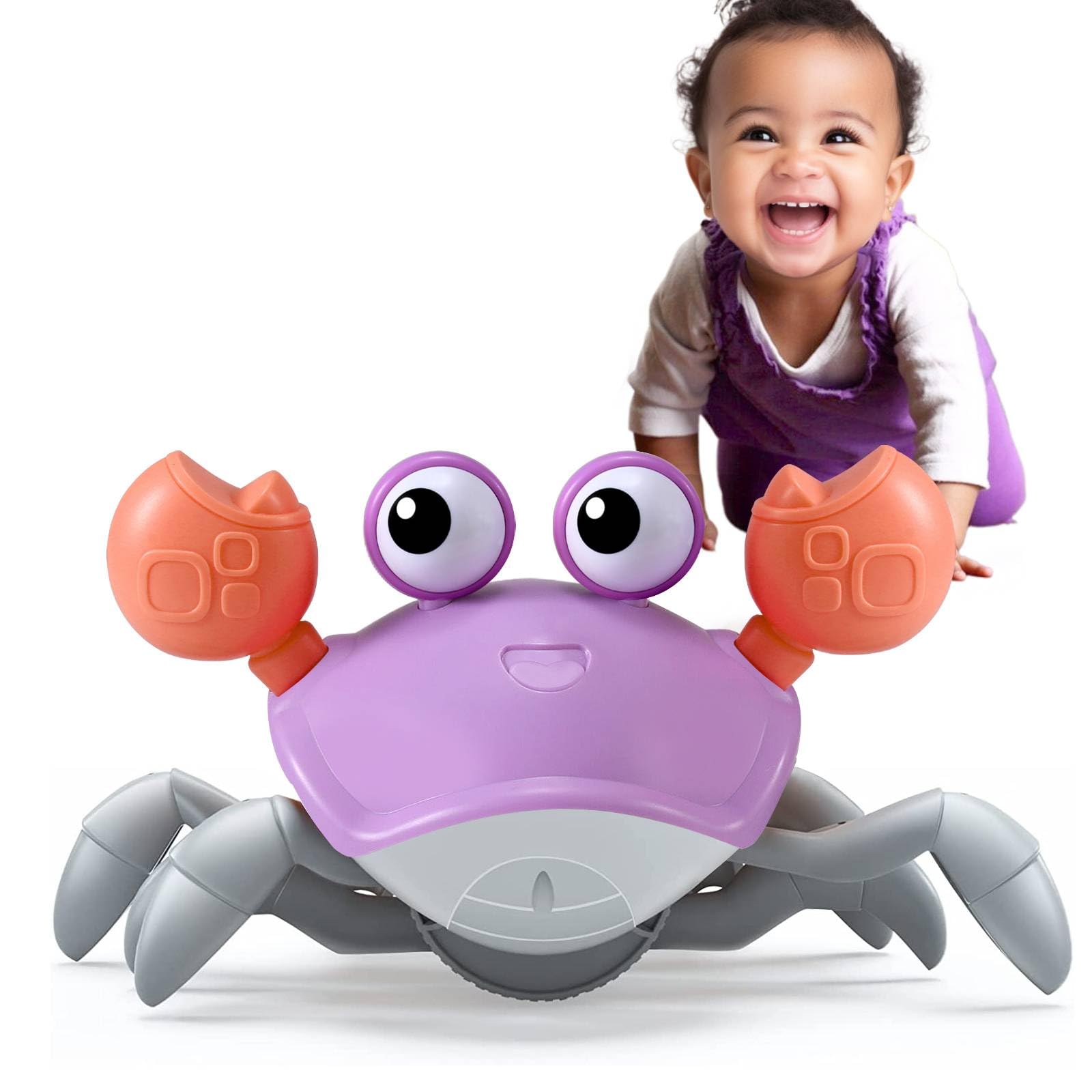 control future Crawling Crab Baby Toy - Infant Tummy Time Toys 3 4 5 6 7 8 9 10 11 12 Babies Boy 3 - 6 6 - 12 Learning Crawl 9 - 12 12 - 18 Walking Toddler 36 Months Old Music Development 1st Birthday Gifts - BabyNestia