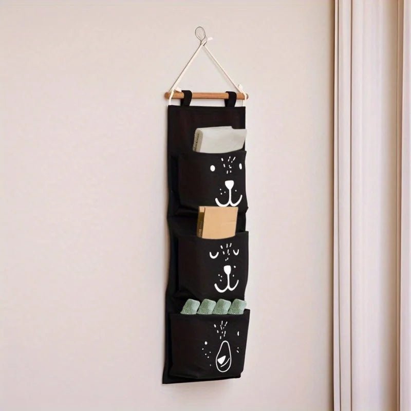 Door Storage Bag with 3 Pockets,Canvas Hanging Storage Bag,Suitable for Storing Toys,Diapers,Socks, Bras,Handicrafts,60cm Length - BabyNestia