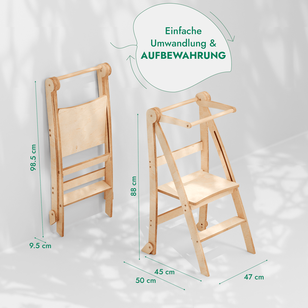 Échelle d’apprentissage en bois Montessori : tabouret pour enfants – Beige** - BabyNestia