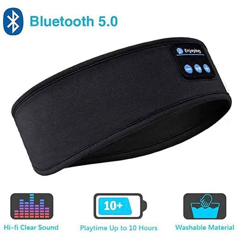 Fone Bluetooth Earphones Sports Sleeping Headband Elastic Wireless Headphones Music Eye Mask Wireless Bluetooth Headset Headband - BabyNestia