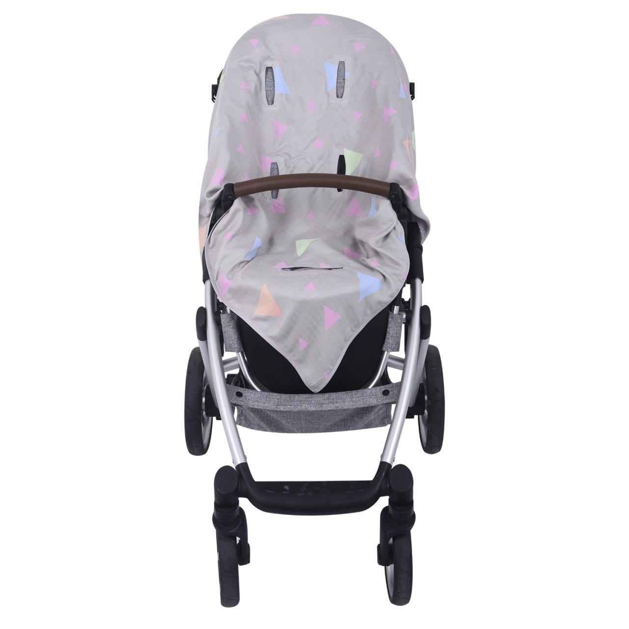 Grey Triangle Bamboo Push Chair Cloth - BabyNestia