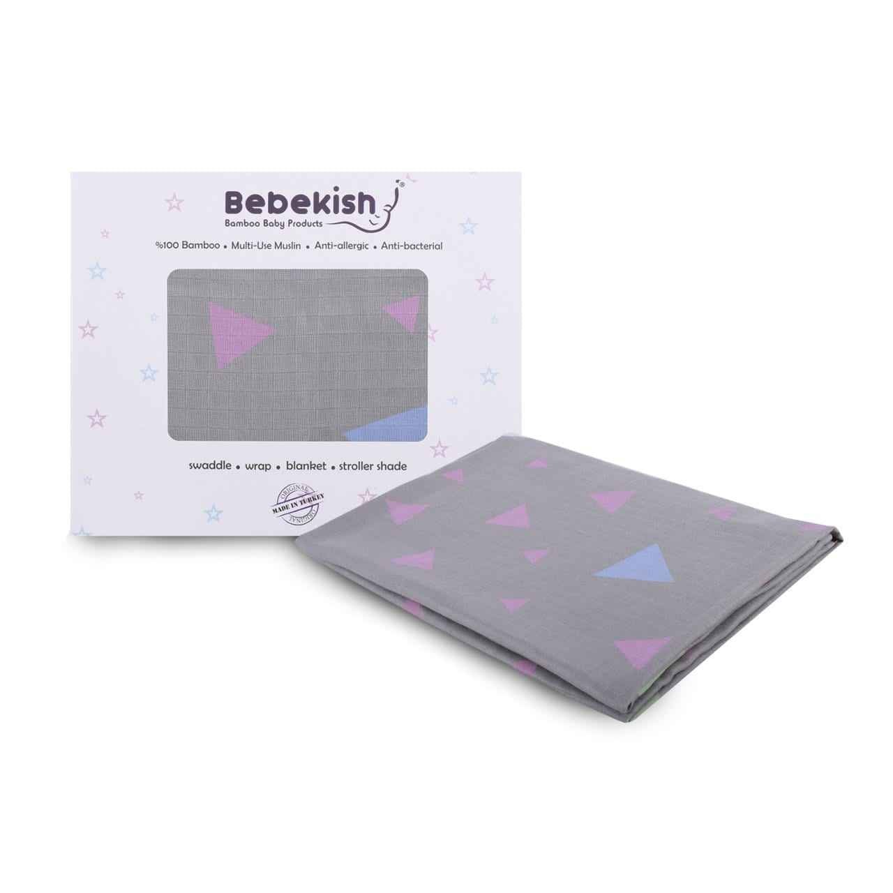 Grey Triangle Bamboo Push Chair Cloth - BabyNestia