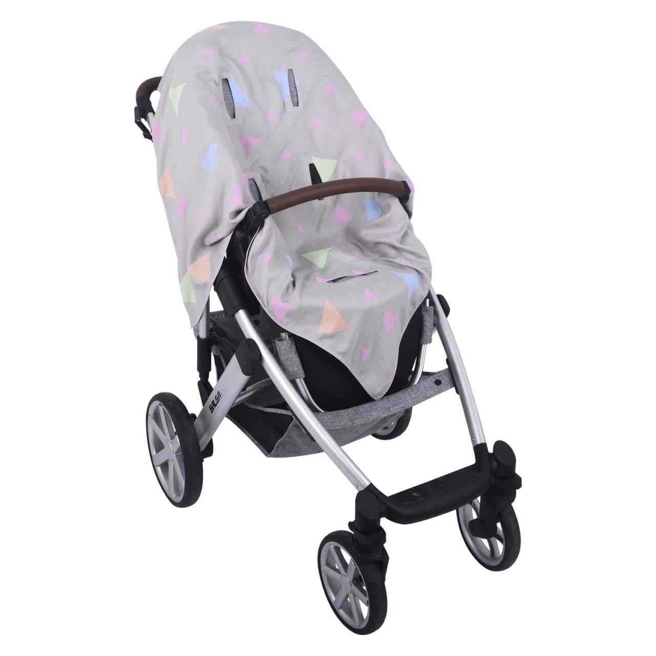 Grey Triangle Bamboo Push Chair Cloth - BabyNestia