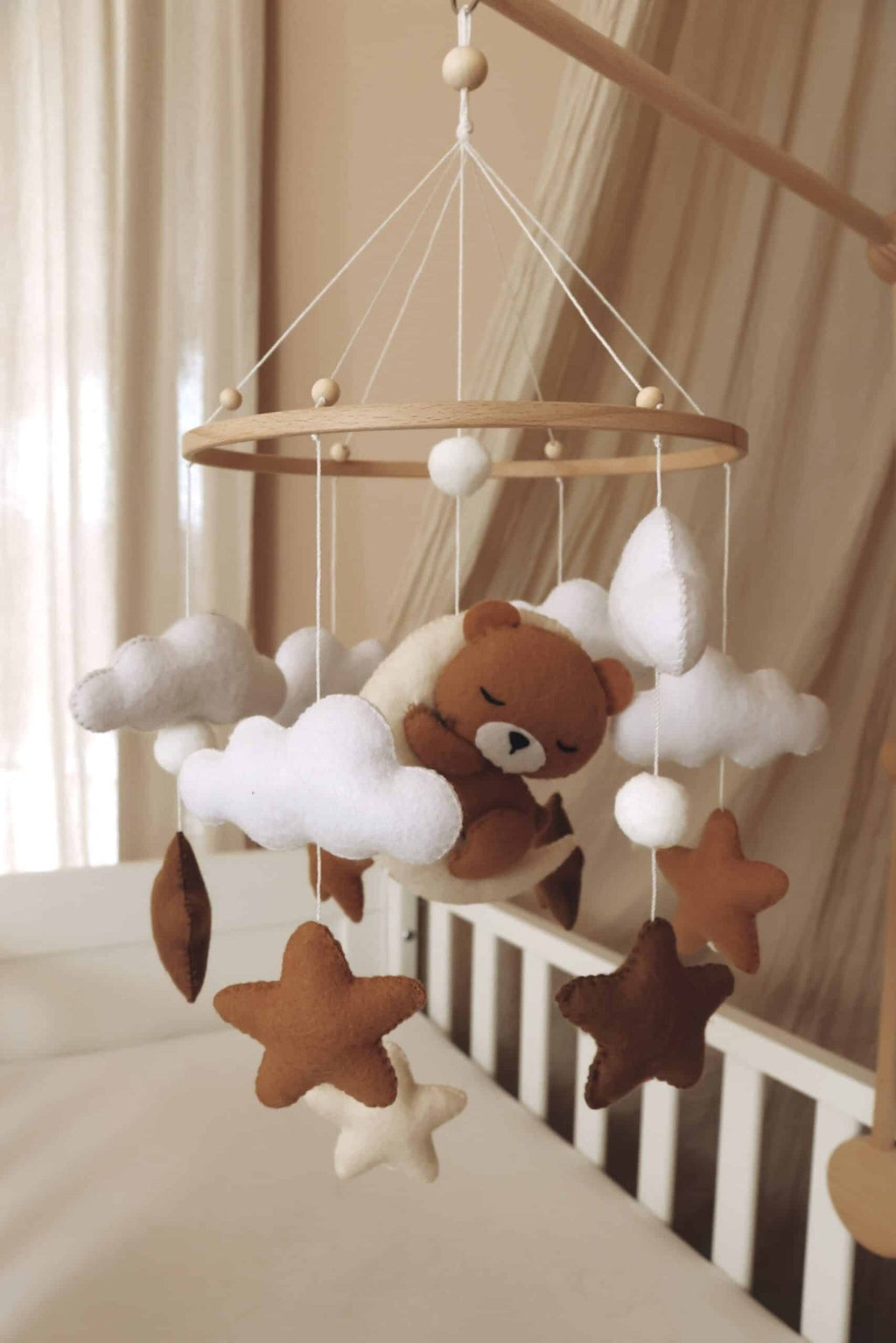 Handmade Sleeping Teddy baby mobile - BabyNestia