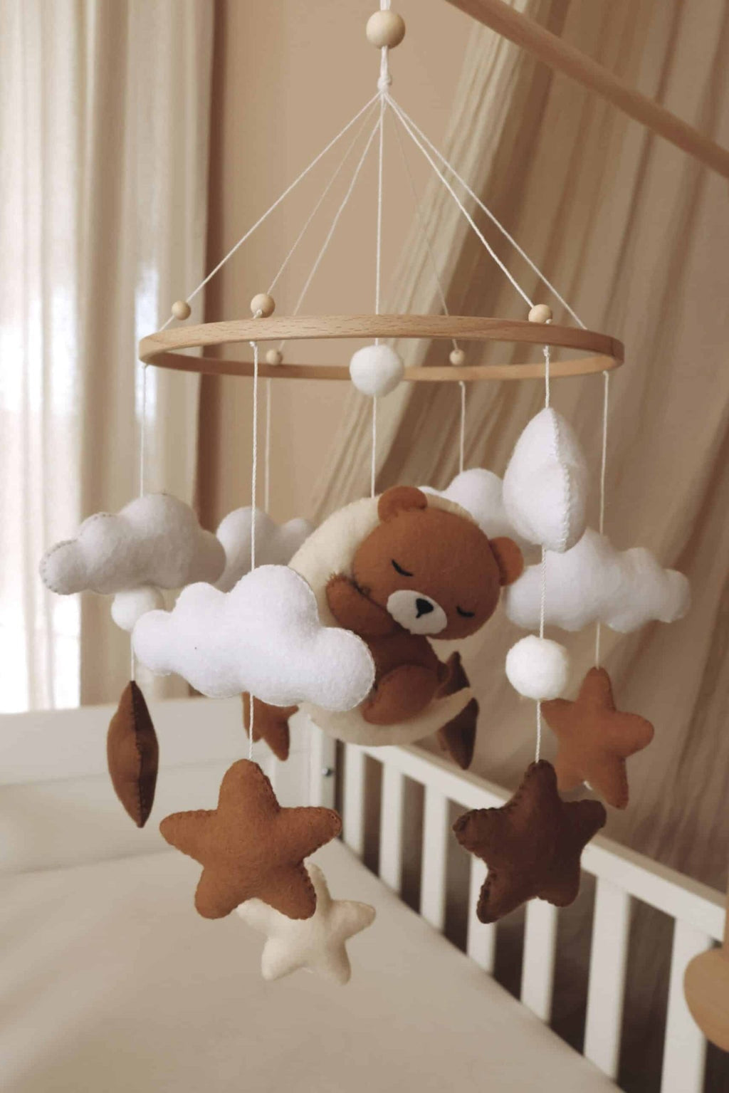 Handmade Sleeping Teddy baby mobile - BabyNestia