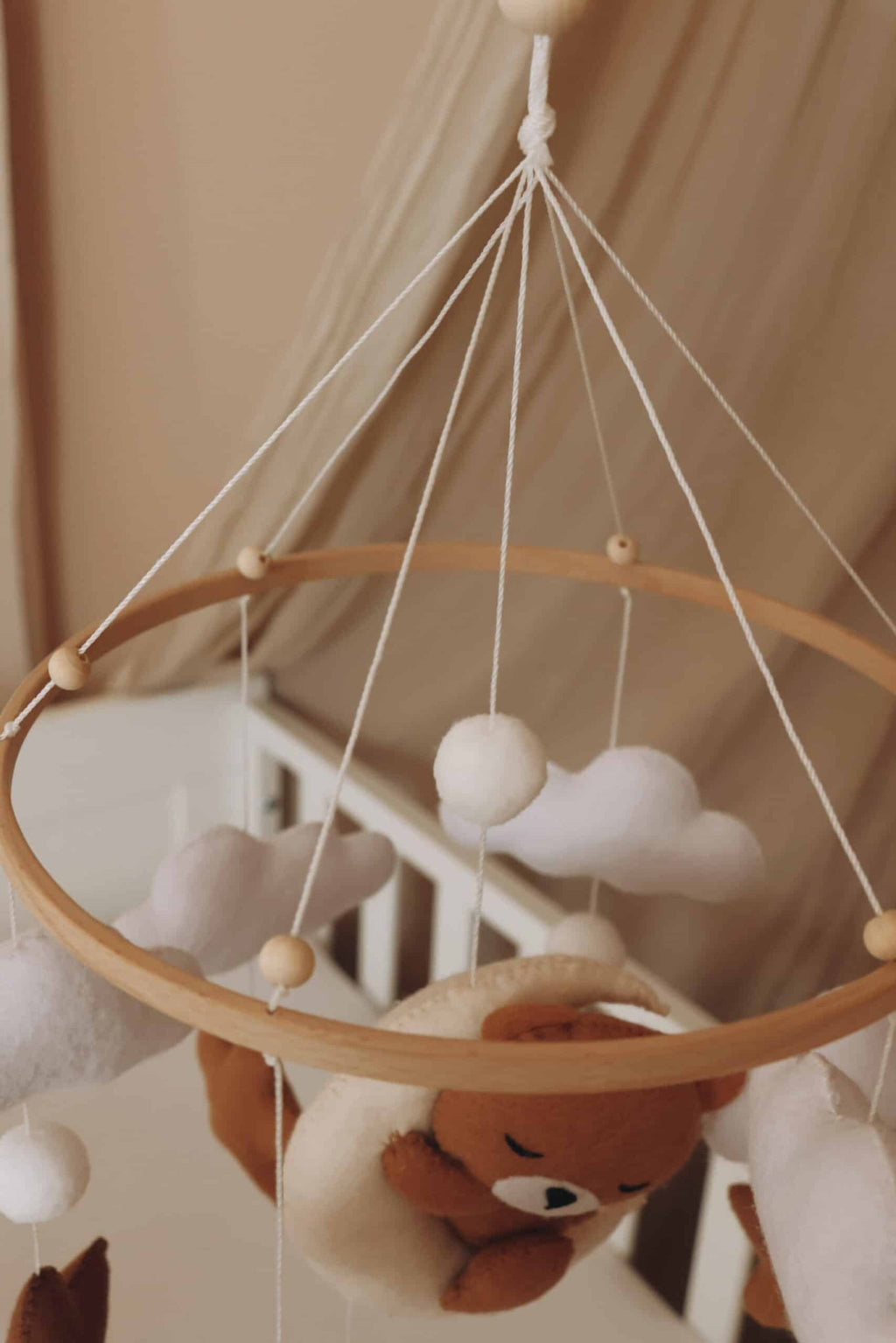 Handmade Sleeping Teddy baby mobile - BabyNestia