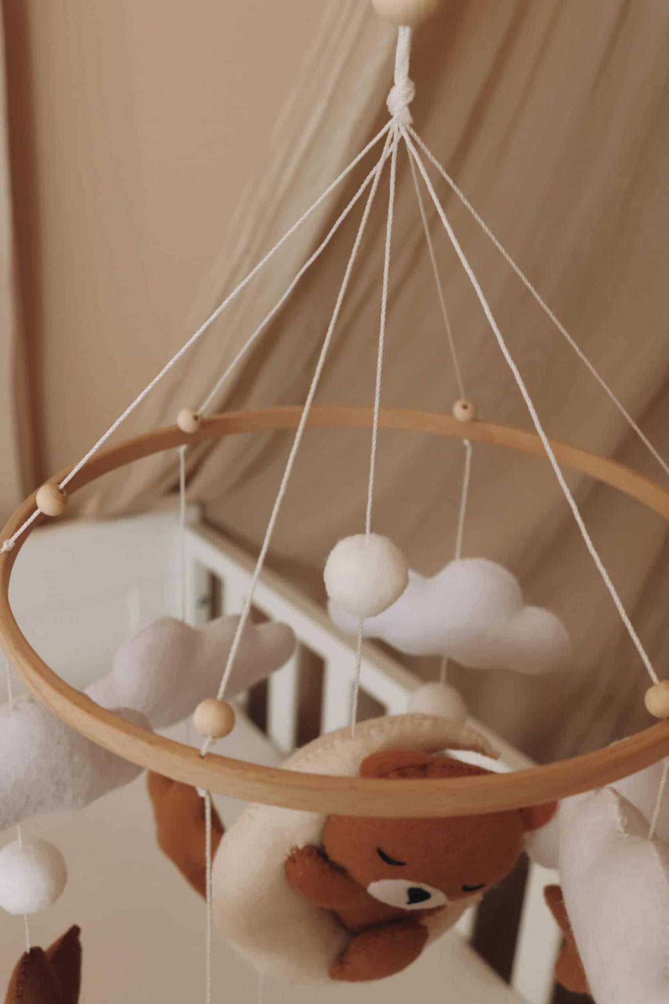 Handmade Sleeping Teddy baby mobile - BabyNestia