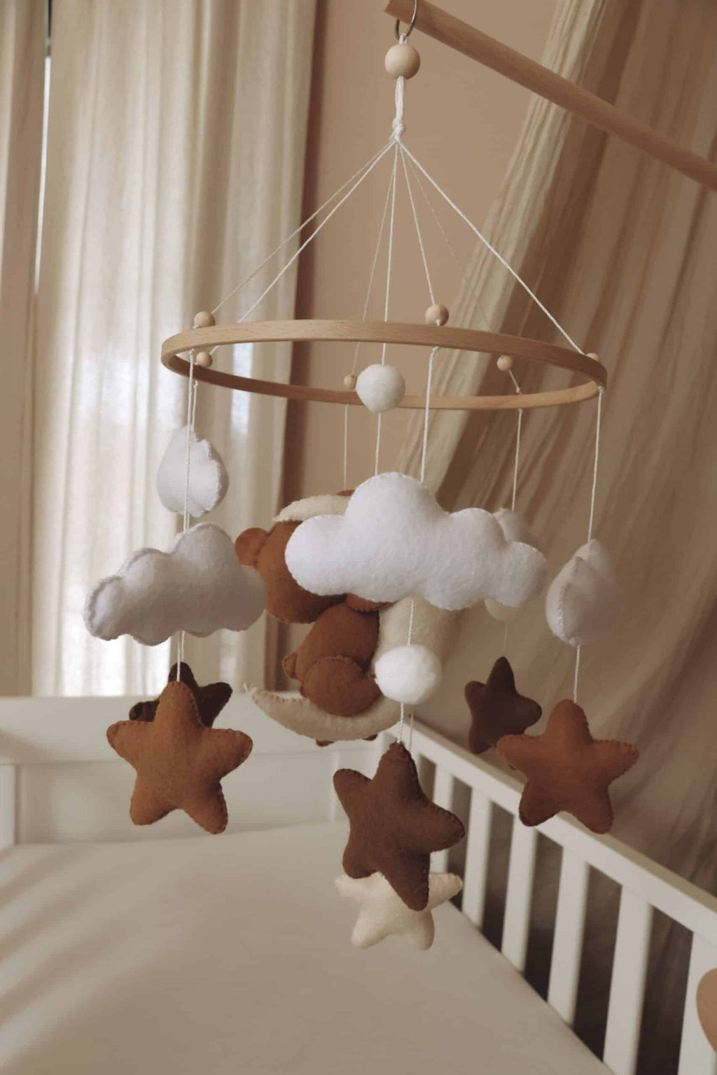 Handmade Sleeping Teddy baby mobile - BabyNestia