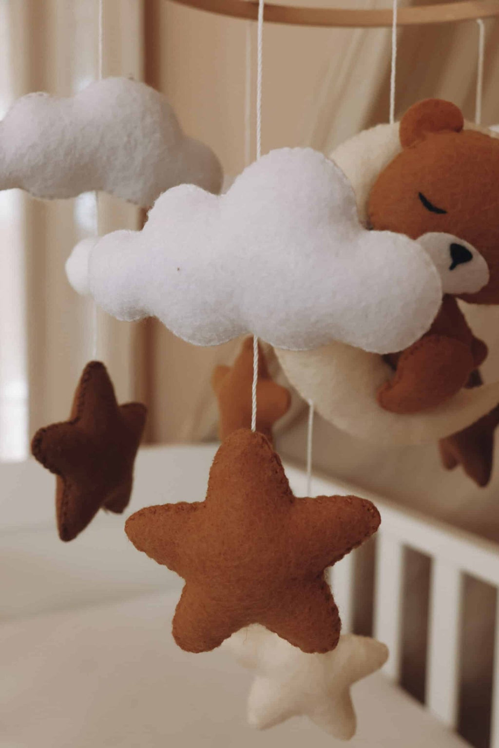 Handmade Sleeping Teddy baby mobile - BabyNestia