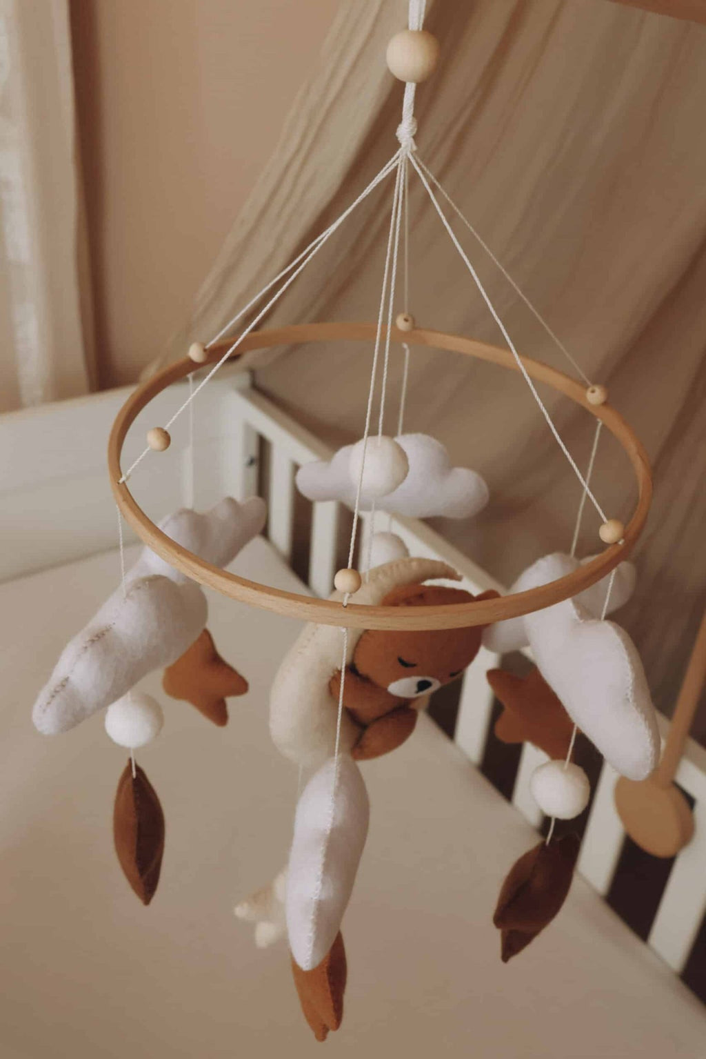 Handmade Sleeping Teddy baby mobile - BabyNestia
