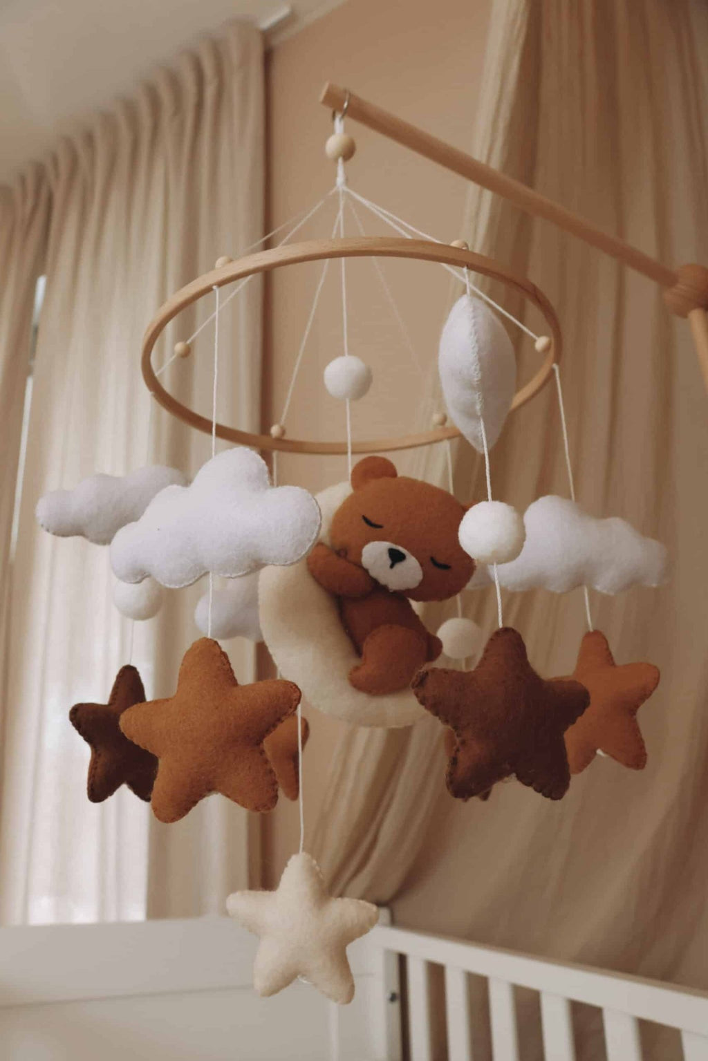 Handmade Sleeping Teddy baby mobile - BabyNestia