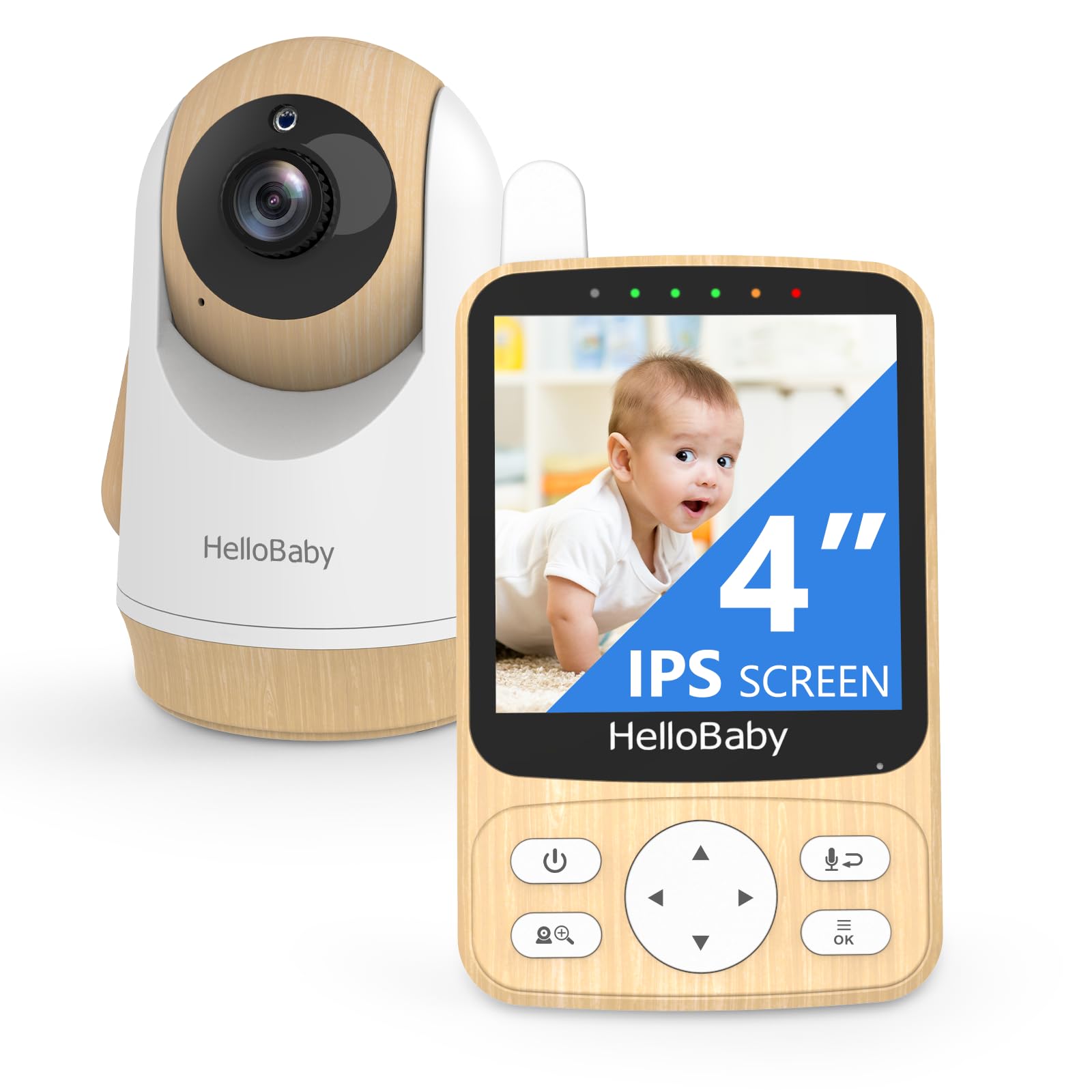 HelloBaby Babyphone HB32 Moniteur Vidéo sans Fil avec Appareil Photo Numérique, Camera Bebe Surveillance de la Température de Vision Nocturne et Système de Communication Bidirectionnelle - BabyNestia