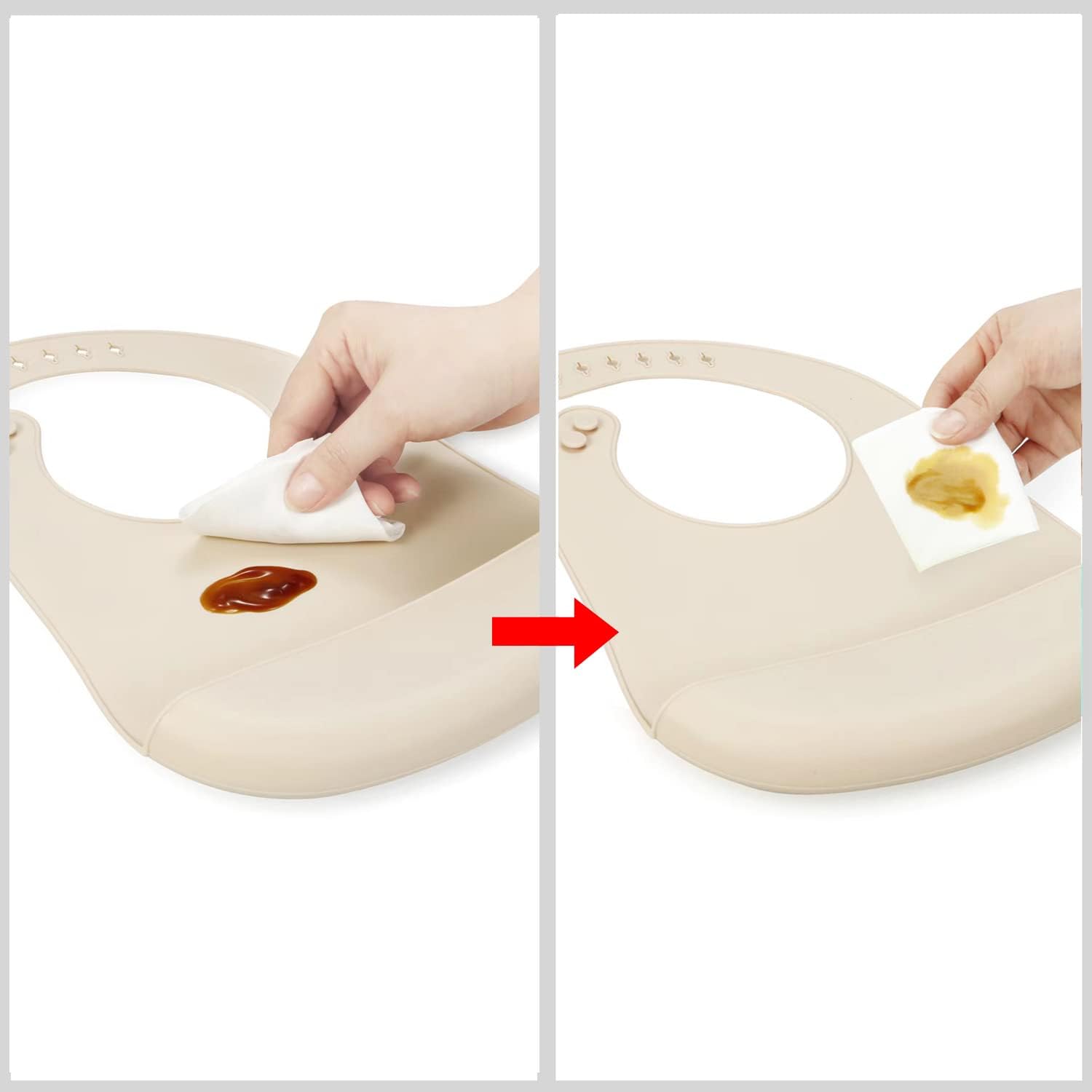 PandaEar Bavoir pour Bébé en Silicone| Lot de 3 Imperméable Ultra Fins et Léger Bavoirs pour les repas en Silicone pour Bébés et Tout - petits| Ajustable, Facile à Nettoyer - BabyNestia