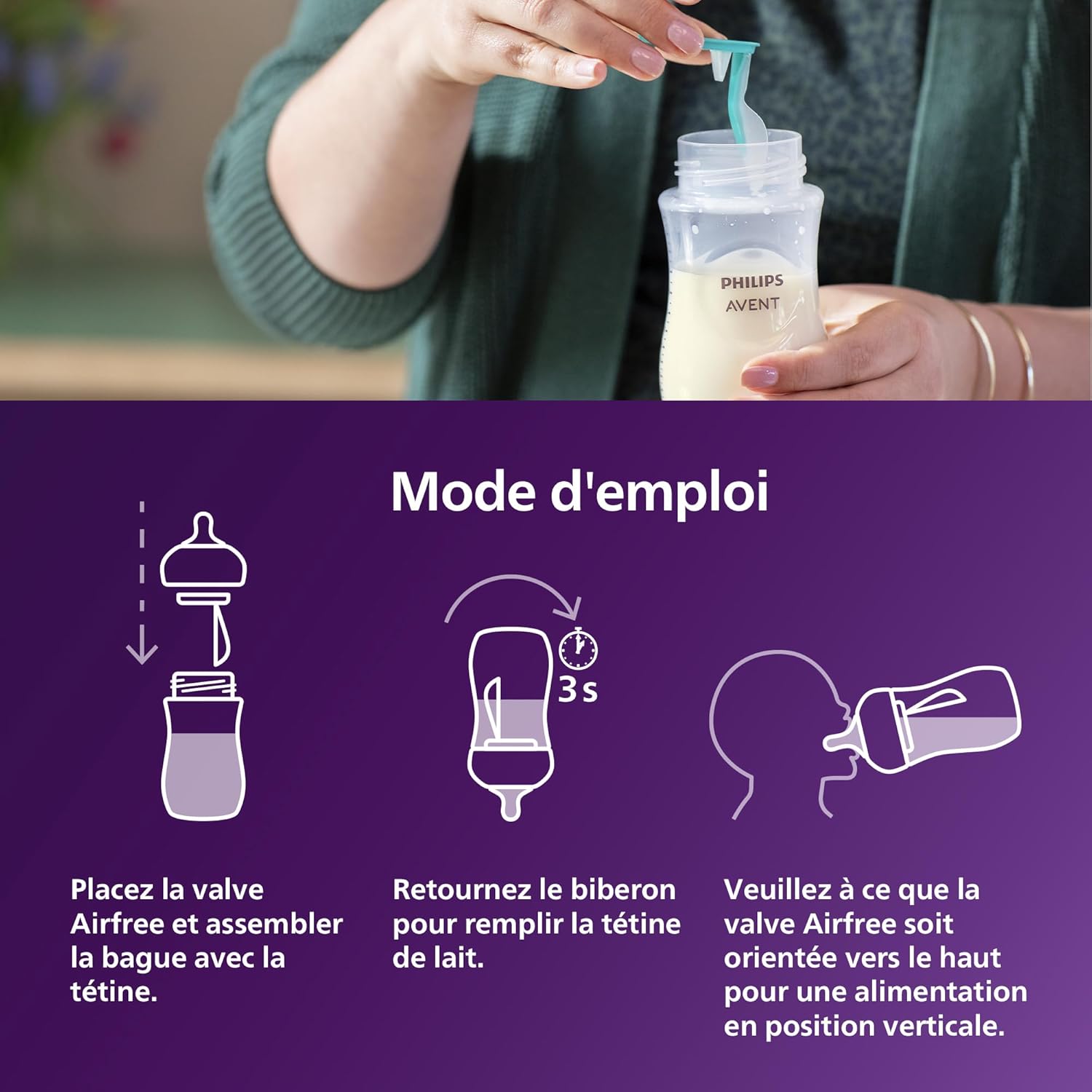 Philips Avent Kit biberons avec valve AirFree pour nouveau - né – 4 biberons à Réponse Naturelle, sucette ultra - douce et goupillon pour les bébés âgés de 0 à 12 mois (modèle SCD657/11) - BabyNestia