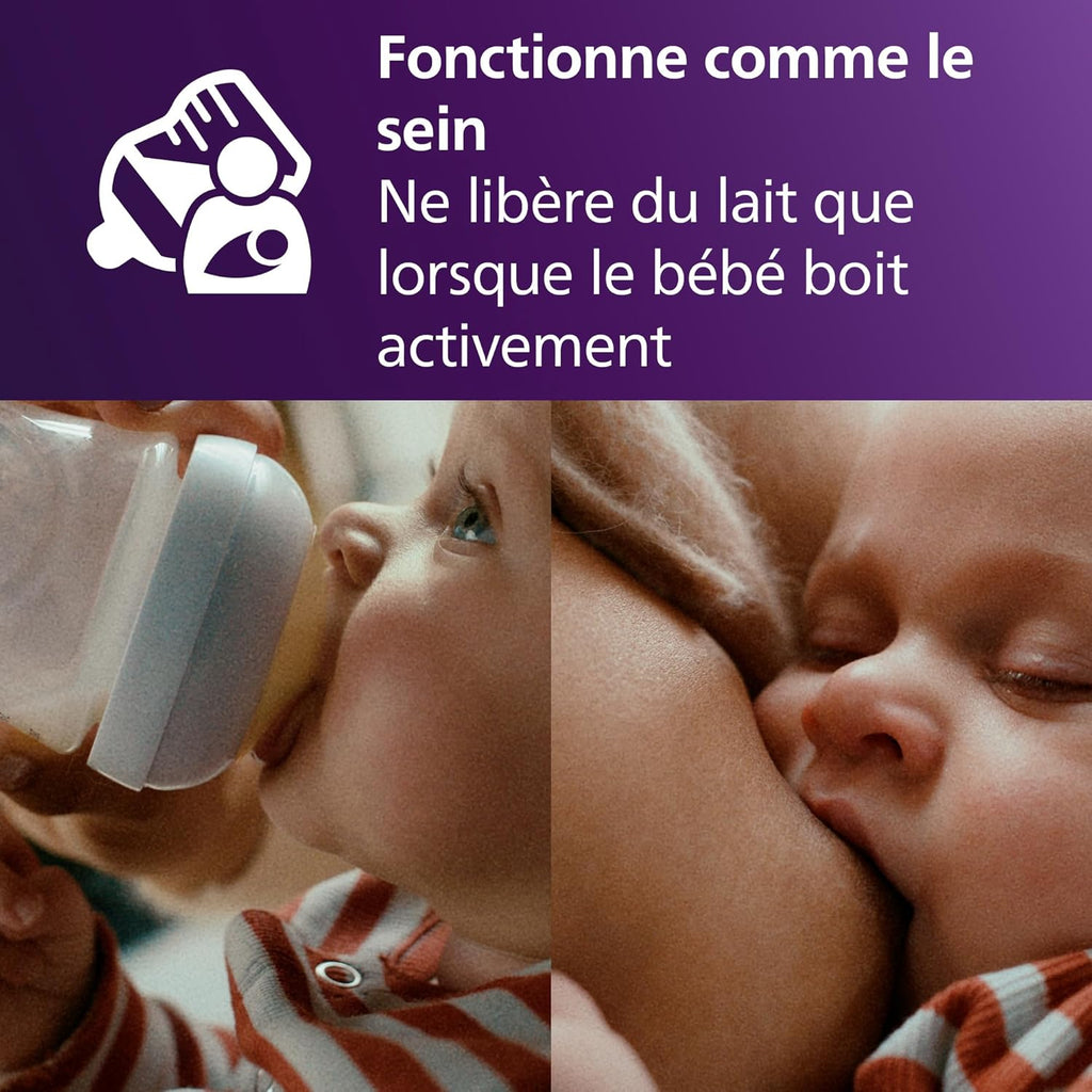 Philips Avent Kit biberons avec valve AirFree pour nouveau - né – 4 biberons à Réponse Naturelle, sucette ultra - douce et goupillon pour les bébés âgés de 0 à 12 mois (modèle SCD657/11) - BabyNestia
